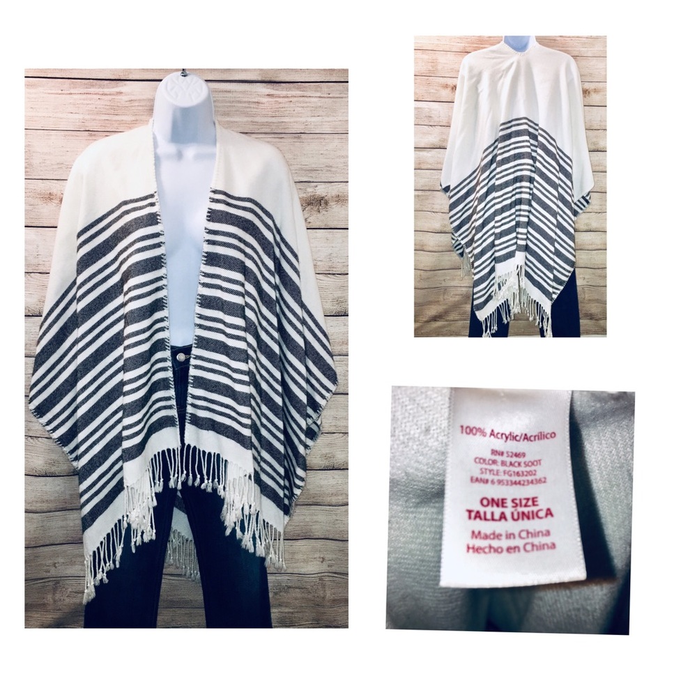 Grey white poncho (Bundle and save)